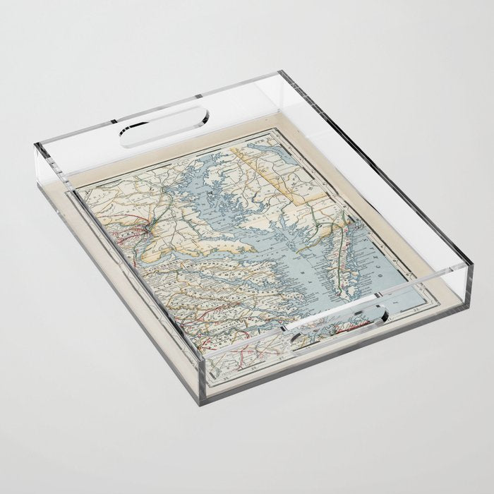 Vintage Map Of The Chesapeake Bay (1901) Acrylic Tray