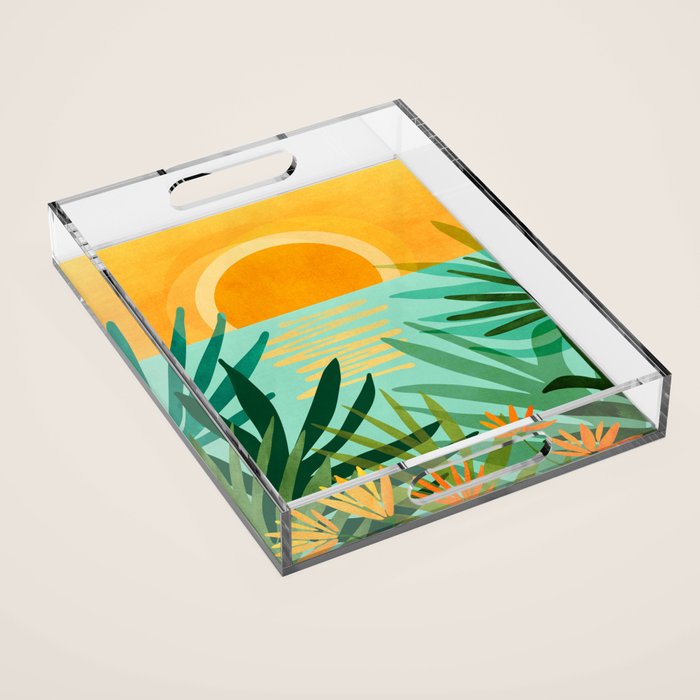 Peaceful Tropics - Sunset Landscape Acrylic Tray