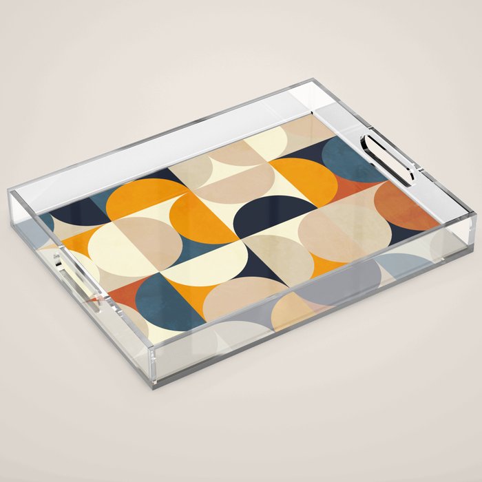 Mid Century Abstract Shapes Fall Winter 1 Acrylic Tray