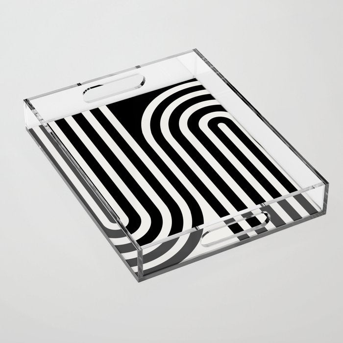 Bold Curvature Stripes Xxxvi Acrylic Tray