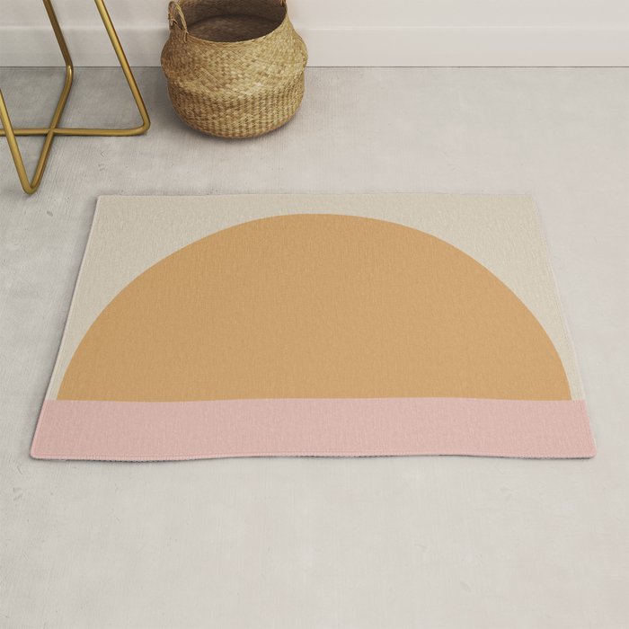 Minimal Retro Sunset - Earthy Neutral Rug