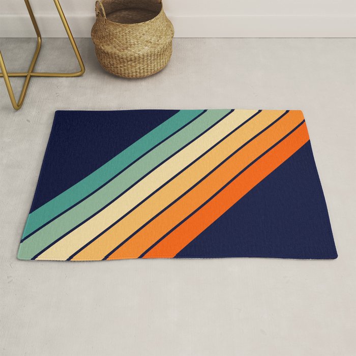 Farida - 70s Vintage Style Retro Stripes Rug