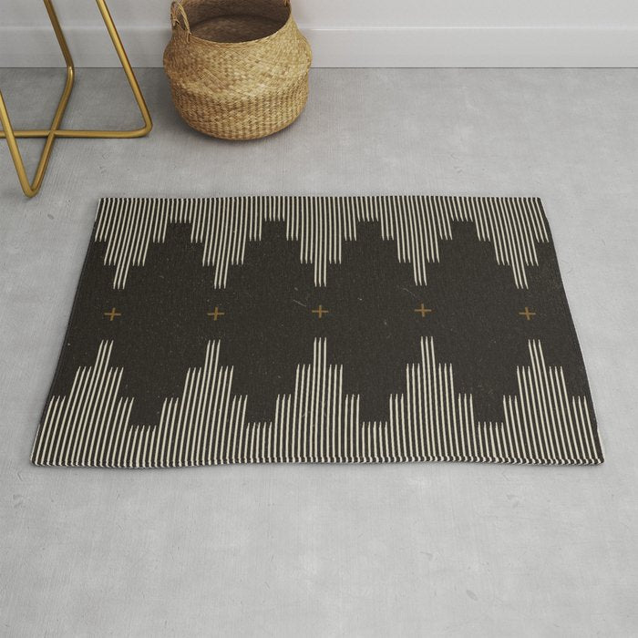 Southwestern Minimalist Black & White Rug