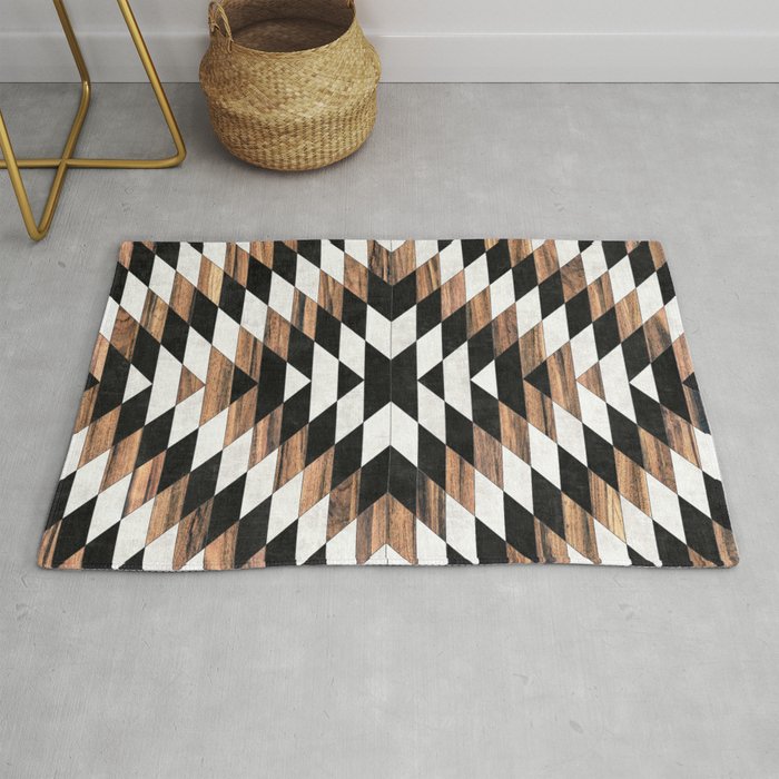 Urban Tribal Pattern No.13 - Aztec - Concrete And Wood Rug