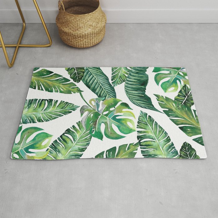 Jungle Leaves, Banana, Monstera #Homestorie Rug
