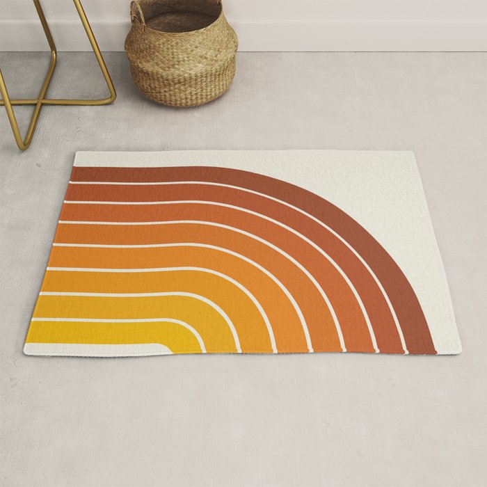 Gradient Arch Ix Retro Orange Mid Century Modern Rainbow Rug