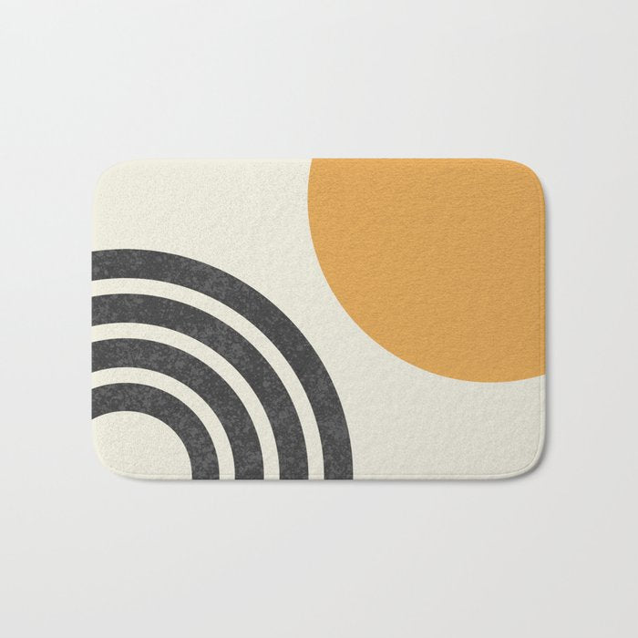 Mid Century Modern Sun And Rainbow Bath Mat