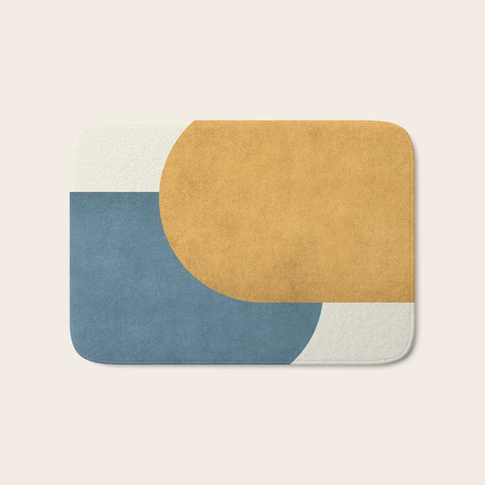 Halfmoon Colorblock - Gold Blue Bath Mat