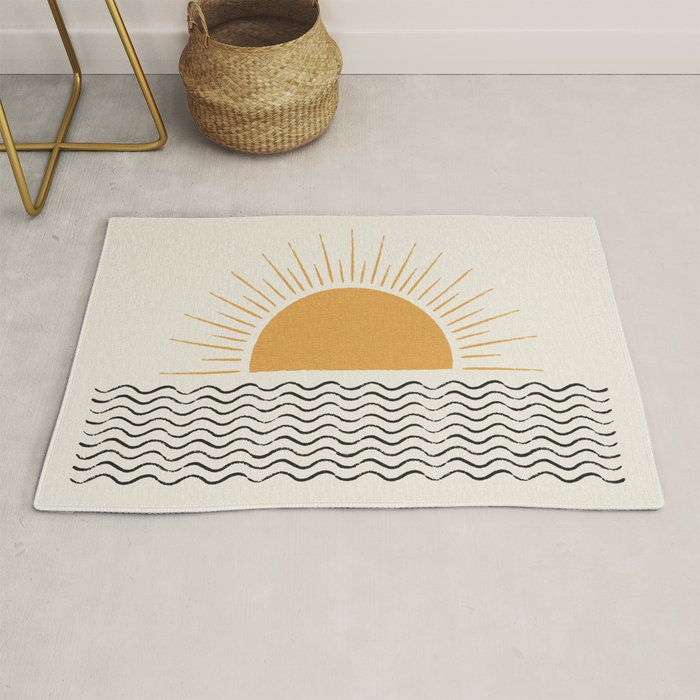 Sunrise Ocean -  Mid Century Modern Style Rug