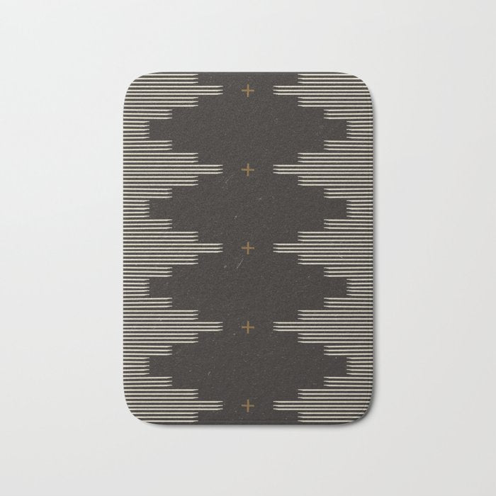 Southwestern Minimalist Black & White Bath Mat