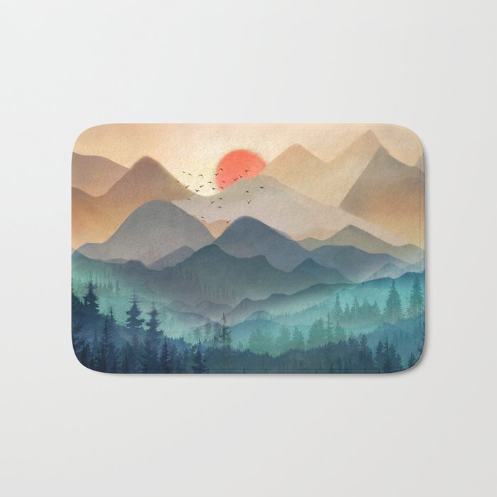 Wilderness Becomes Alive At Night Bath Mat