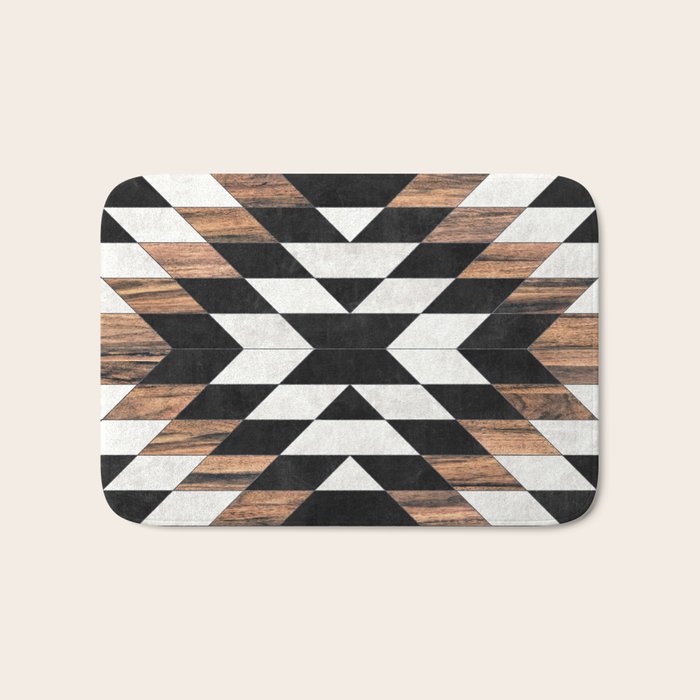 Urban Tribal Pattern No.13 - Aztec - Concrete And Wood Bath Mat