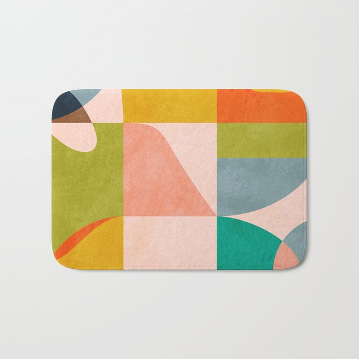 Mid Century Abstract Shapes Spring I Bath Mat
