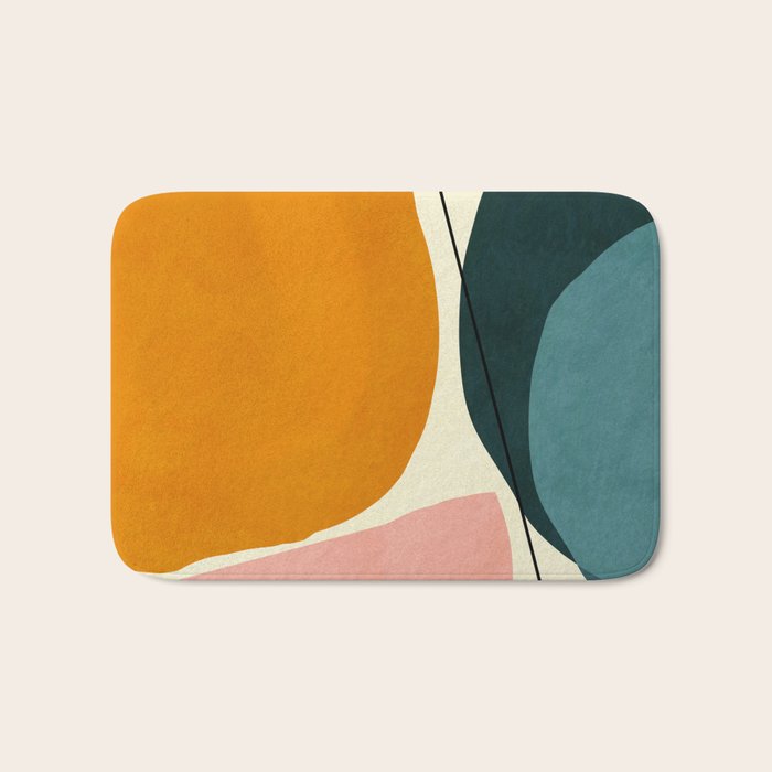 Shapes Geometric Minimal Painting Abstract Bath Mat