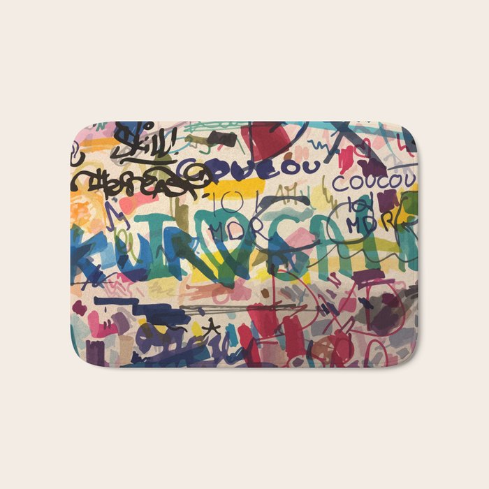 Urban Graffiti Paper Street Art Bath Mat