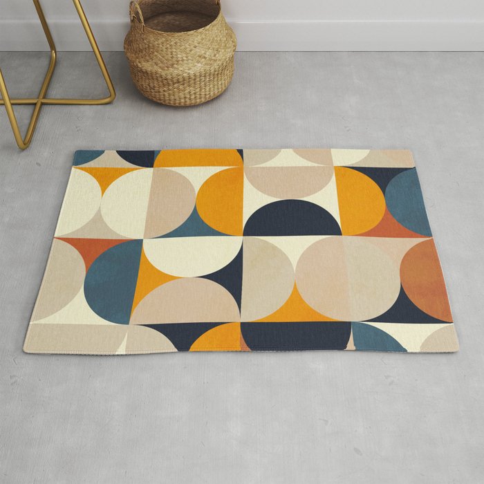Mid Century Abstract Shapes Fall Winter 1 Rug