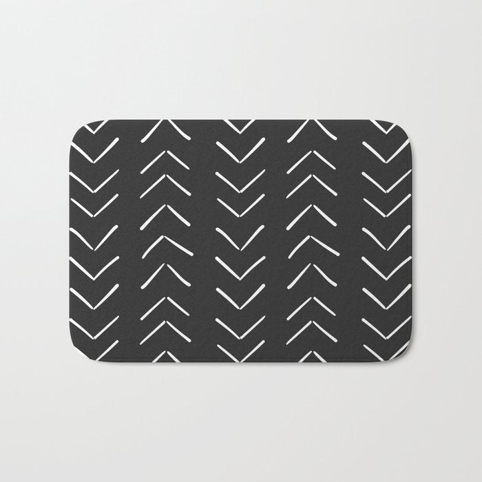 Boho Big Arrows In Black And White Bath Mat