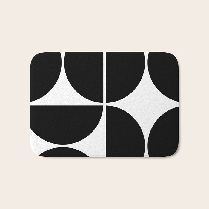 Mid Century Modern Black Square Bath Mat