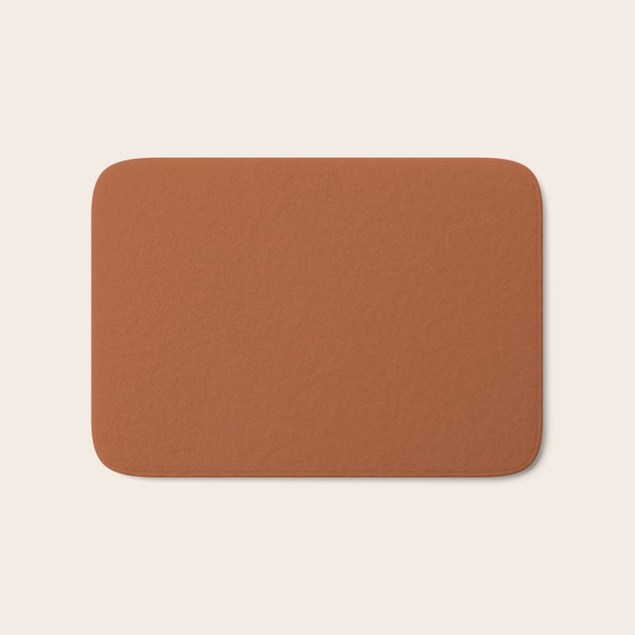 Clay Solid Deep Rich Rust Terracotta Colour Bath Mat