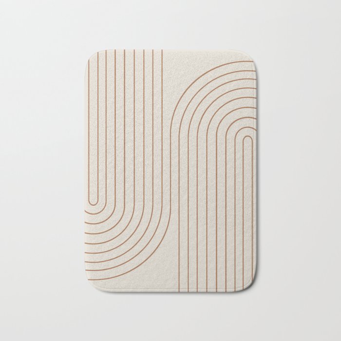 Minimal Line Curvature Vi Earthy Natural Mid Century Modern Arch Abstract Bath Mat