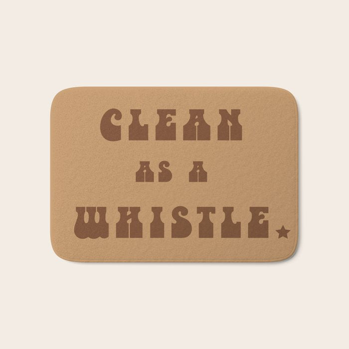 Clean As A Whistle In Rust & Tan Bath Mat