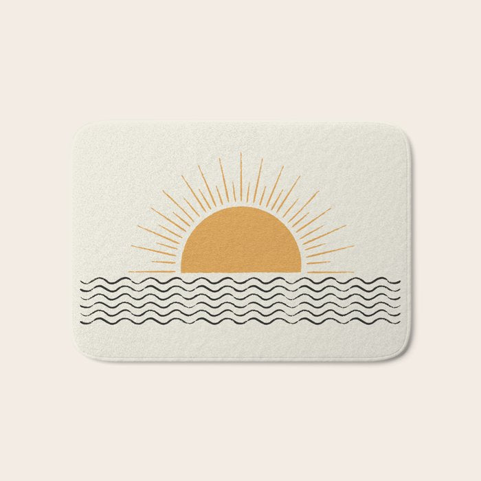 Sunrise Ocean -  Mid Century Modern Style Bath Mat