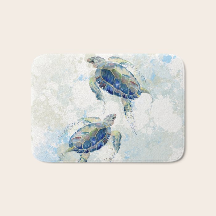 Swimming Together 2 - Sea Turtle Bath Mat