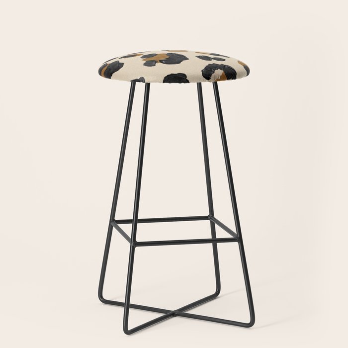 Leopard Print Neutral Gold Light Palette Stool