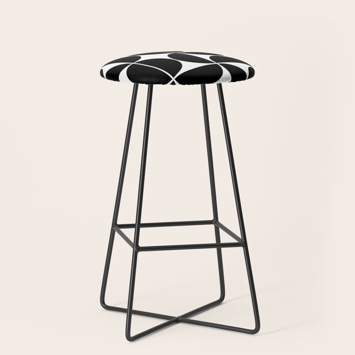 Mid Century Modern Geometric 04 Black Stool