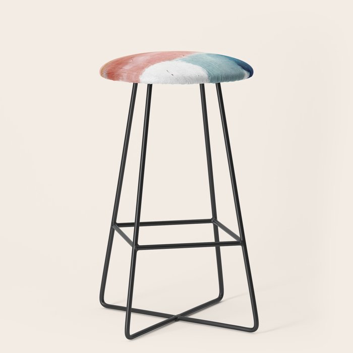 Exhale: A Pretty, Minimal, Acrylic Piece In Pinks, Blues, And Gold Stool