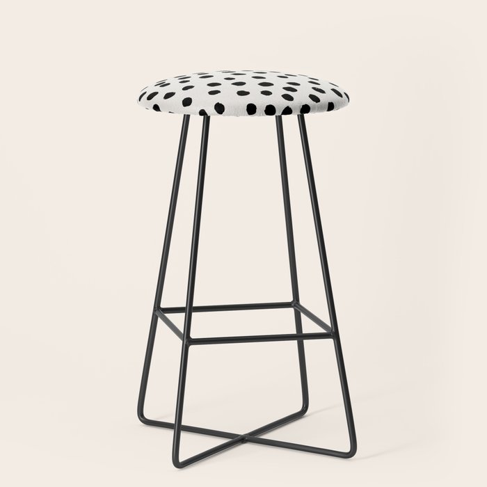 Preppy Brushstroke Free Polka Dots Black And White Spots Dots Dalmation Animal Spots Design Minimal Stool
