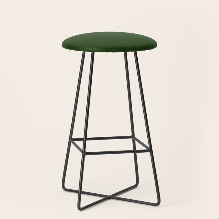Solid Dark Forest Green Simple Solid Color All Over Print Stool