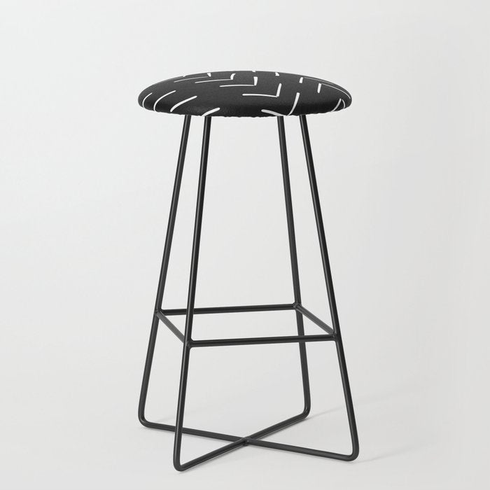 Boho Big Arrows In Black And White Stool