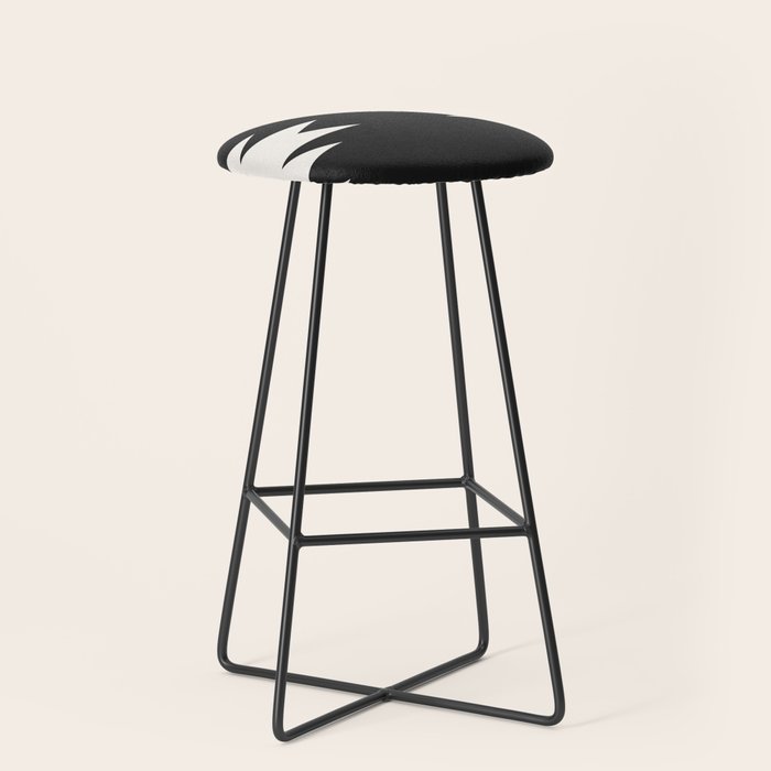 Geometric Southwestern Minimalism - Black And White Stool