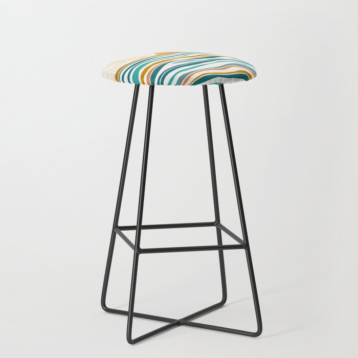 The Sun And The Sea - Gold And Teal Stool