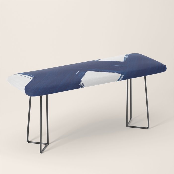 Indigo Abstract Brush Strokes | No. 3 Bench