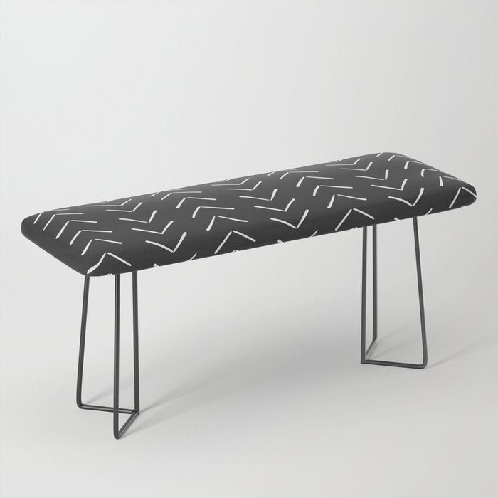 Boho Big Arrows In Black And White Bench