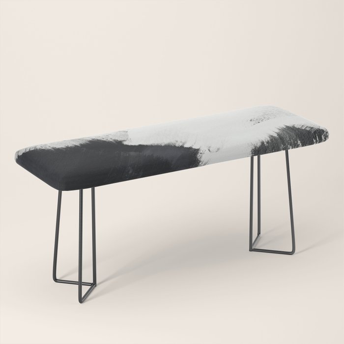 Brush Stroke Black White Painted Ii Bench