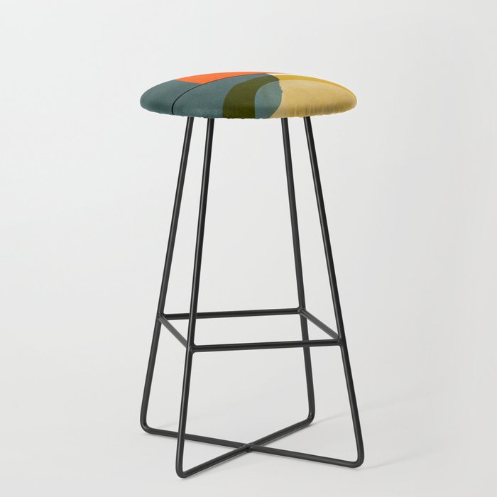 Mid Century Geometric Modern Painting Abstract Ii Stool