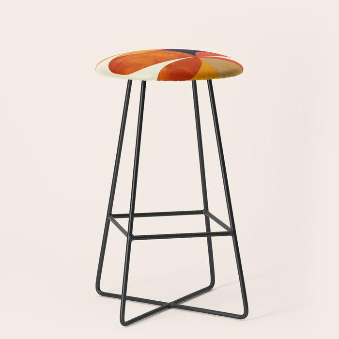 Mid Century Geometric Shapes Autumn Stool