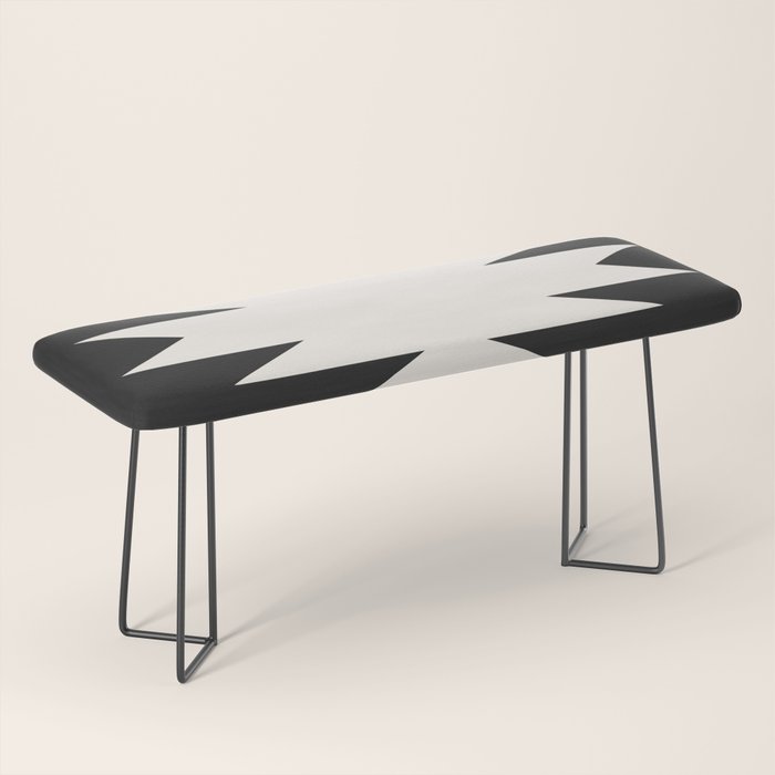 Geometric Southwestern Minimalism - Black And White Bench