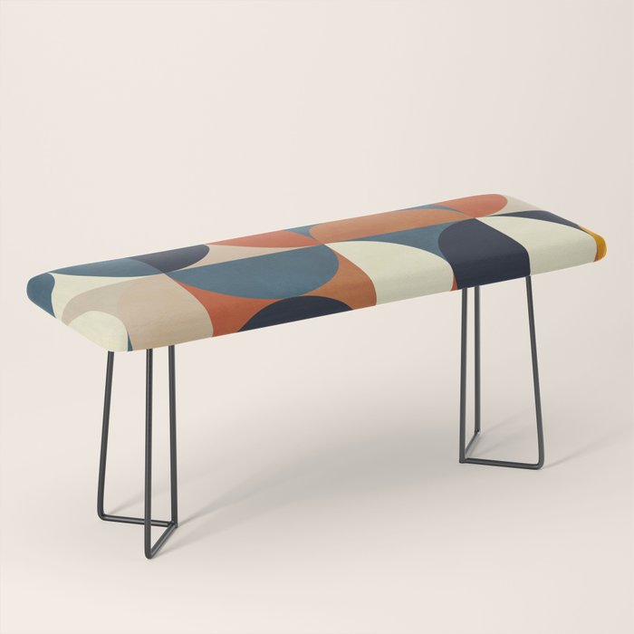 Mid Century Abstract Shapes Fall Winter 1 Bench
