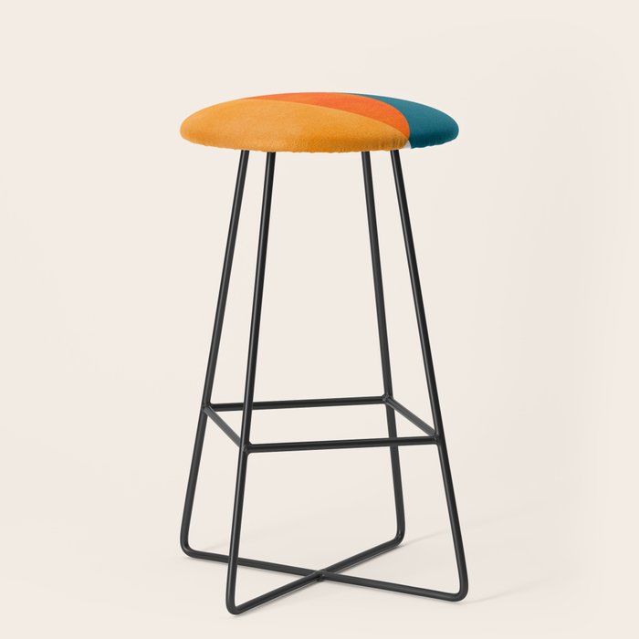 Mid Century Eclipse / Abstract Geometric Stool