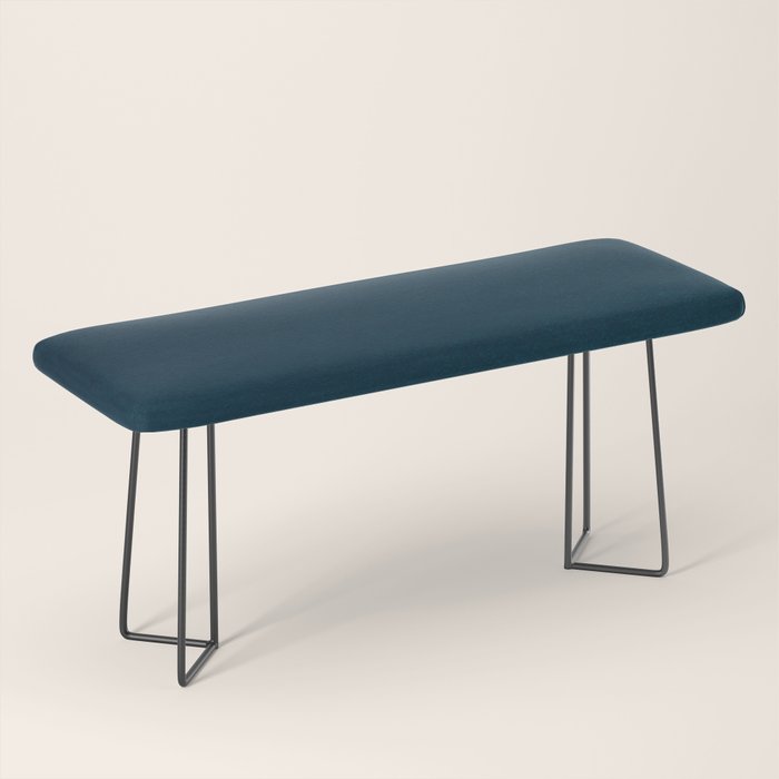 Navy Blue Teal Hand Painted Watercolor Paint Ombre Bench