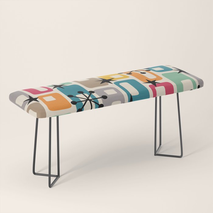 Retro Mid Century Modern Atomic Decoration 254 Googie Bench
