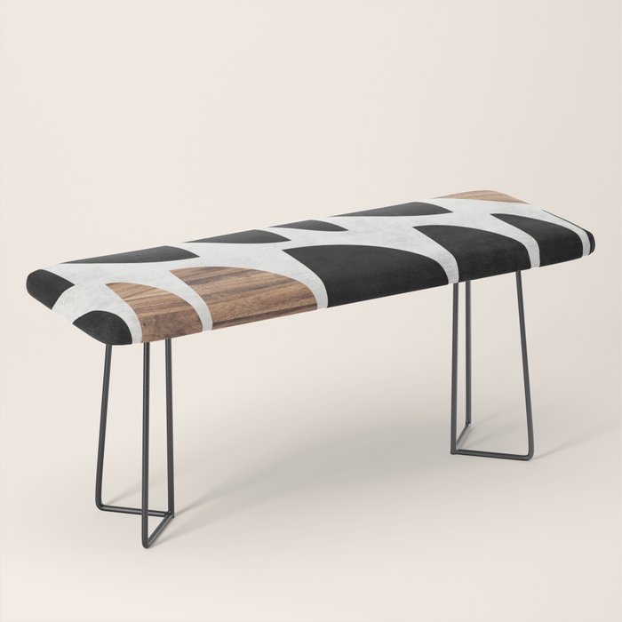 Mid-Century Modern Pattern No.7 - Concrete And Wood Bench