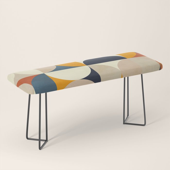 Mid Century Abstract Shapes Fall Winter 1 Bench