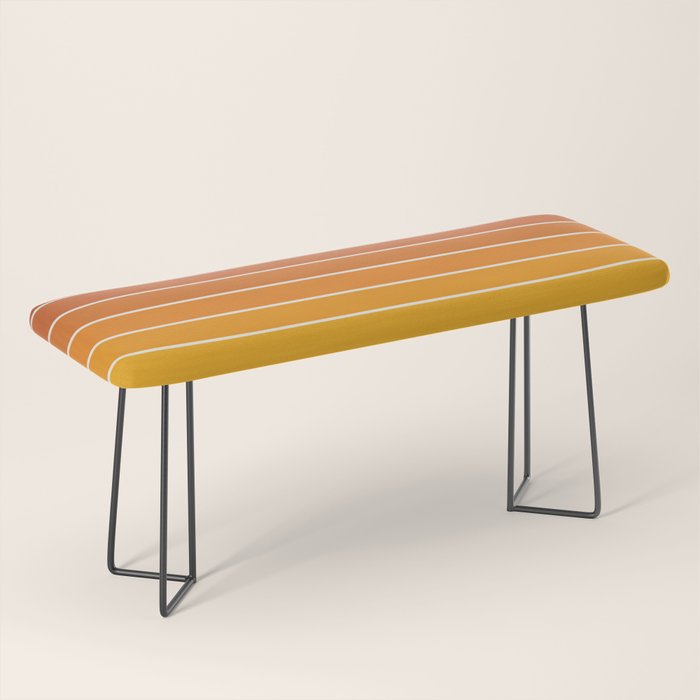 Gradient Arch Ix Retro Orange Mid Century Modern Rainbow Bench