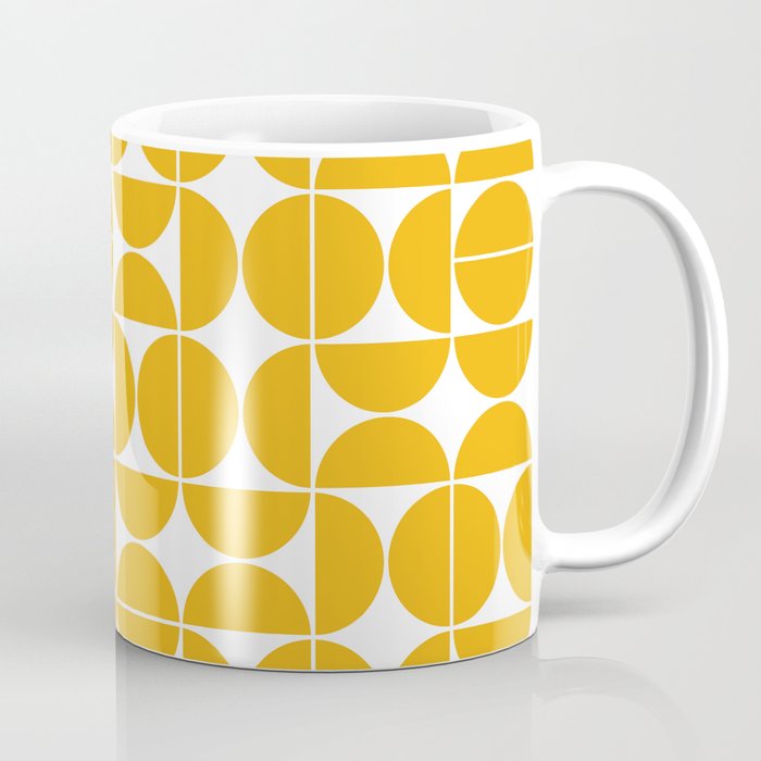 Mid Century Modern Geometric 04 Yellow Coffee Mug