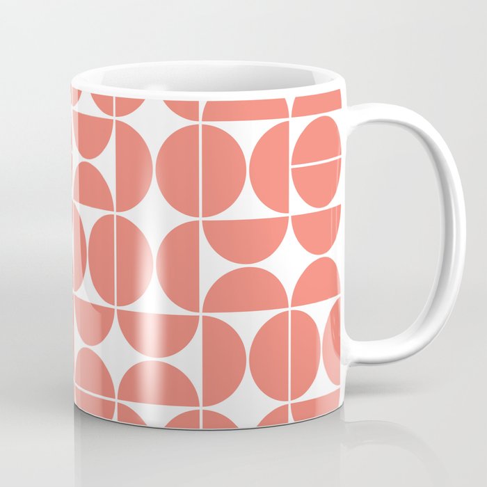 Mid Century Modern Geometric 04 Living Coral Coffee Mug